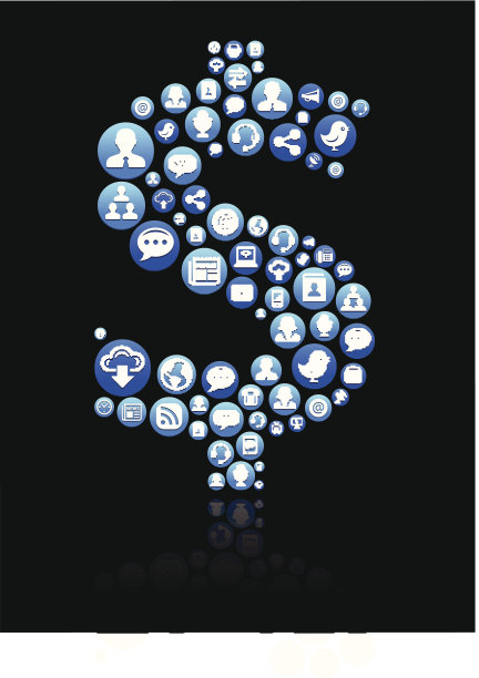 美元符号免版税向量社交网络和互联网图标集图片下载