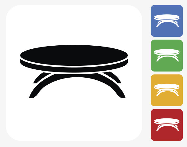 咖啡桌图标平面图形设计图片下载