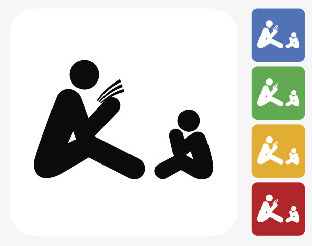 父读给子图标平面图形设计图片下载