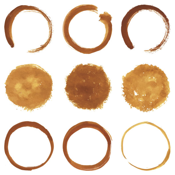 圆形橙色笔触图片下载