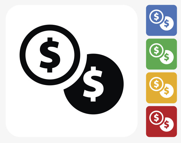 美元硬币图标平面图形设计素材图片