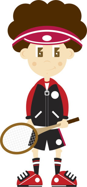 可爱的卡通网球男孩图片下载