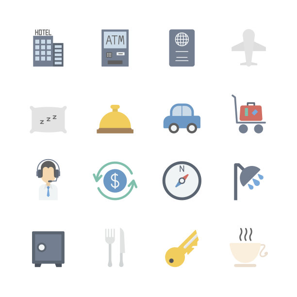 酒店的图标集图片下载