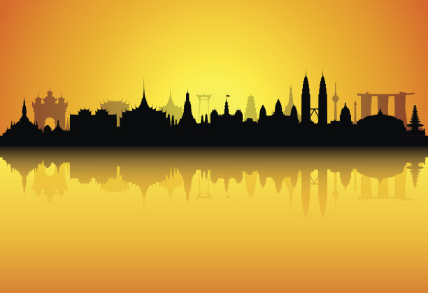 东南亚(所有建筑都是精细、完整和可移动的)图片下载