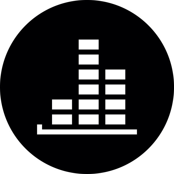 圆形按钮上的条形图图标 - DimSeries图片下载