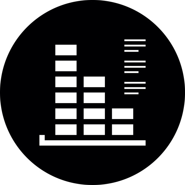 圆形按钮上的条形图图标 - DimSeries图片下载
