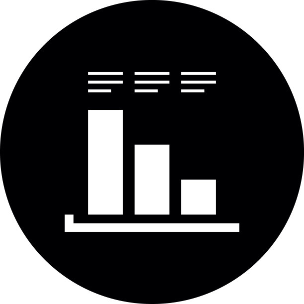 圆形按钮上的条形图图标 - DimSeries图片下载