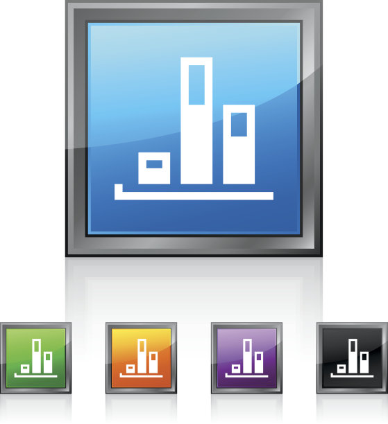 条形图图标上的方形按钮。——SquaredSeries图片下载