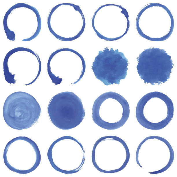 圆形蓝色笔触图片下载