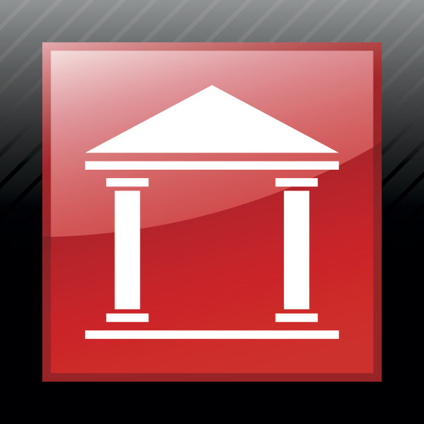 银行图标上的一个方形按钮。——SleekSeries图片下载