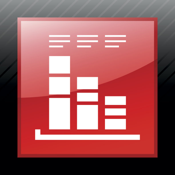 矩形按钮上的条形图图标。——SleekSeries图片下载