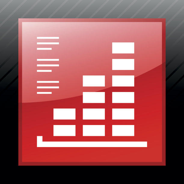 矩形按钮上的条形图图标。——SleekSeries图片下载