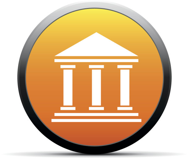 银行图标上的圆形按钮。——SimpleSeries图片下载