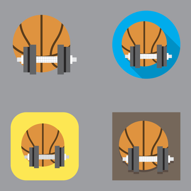 平面运动(篮球和哑铃)图标|卡拉福系列图片下载