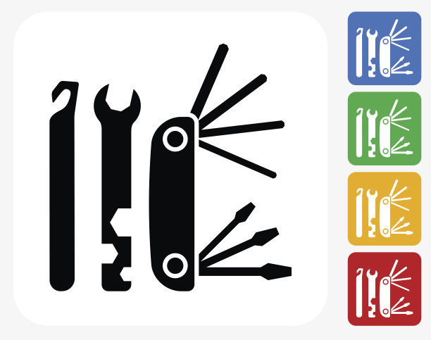 自行车工具和硬件图标平面图形设计图片下载