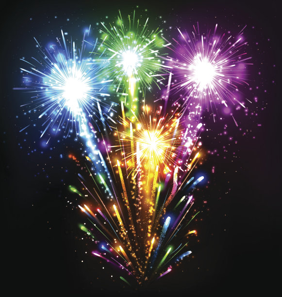 节日烟花礼炮爆在黑色图片下载
