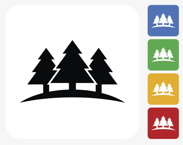 三棵树图标平面设计图片下载