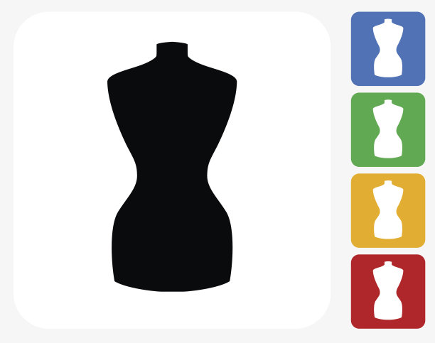时装模特图标平面设计图片下载