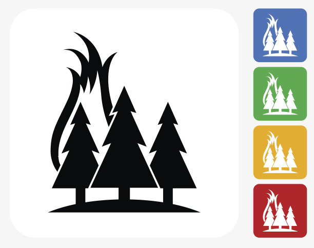 森林火图标平面平面设计图片下载