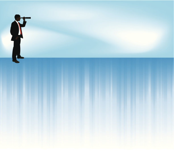 商人展望未来-望远镜图片下载