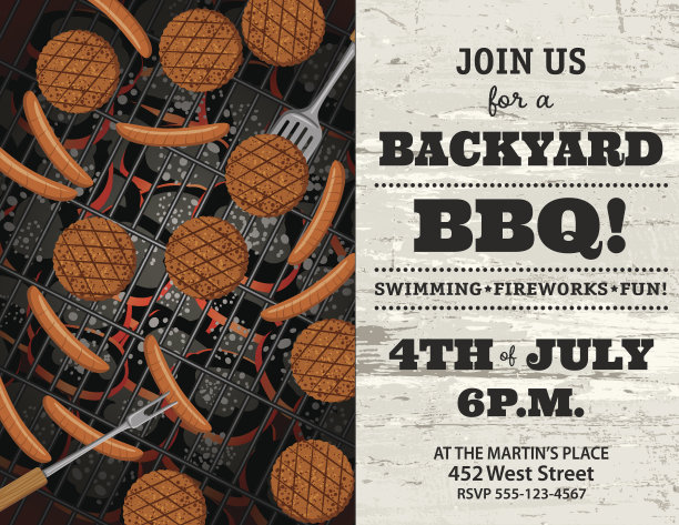 烧烤邀请模板图片下载