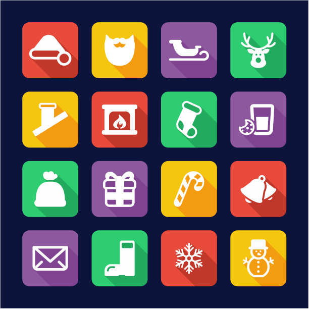 圣诞老人图标平面设计图片下载