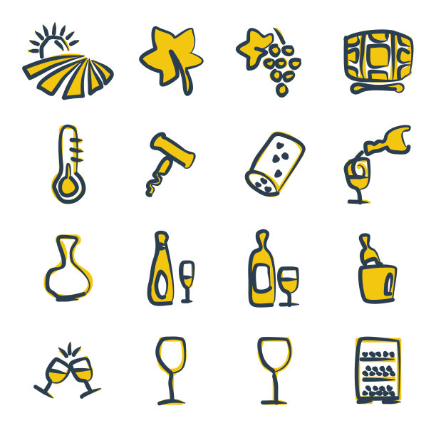 葡萄酒图标徒手2颜色图片下载