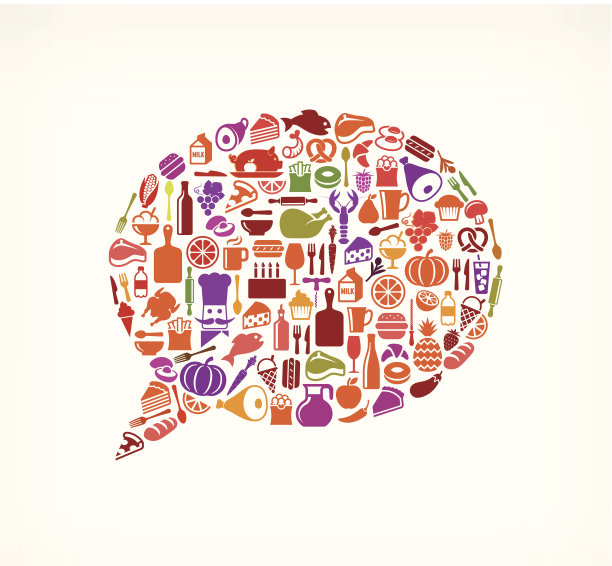 聊天泡沫食品和饮料版税免费矢量艺术图片下载