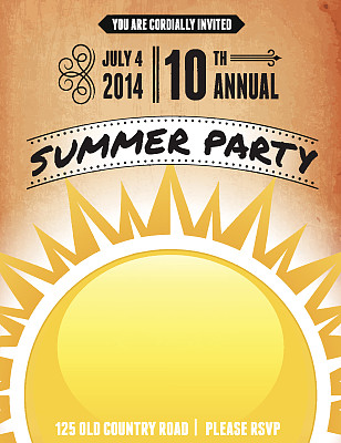 7月4日烧烤派对免费矢量明信片图片下载