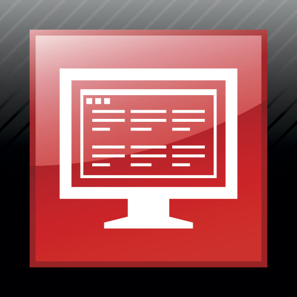 计算机显示器图标上的一个方形按钮。——SleekSeries图片下载