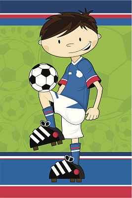 卡通足球足球男孩的性格图片下载