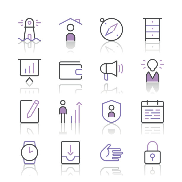 商业图标集3 |紫线系列图片下载