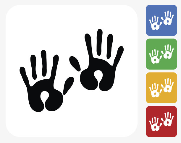 婴儿手印图标平面设计图片下载