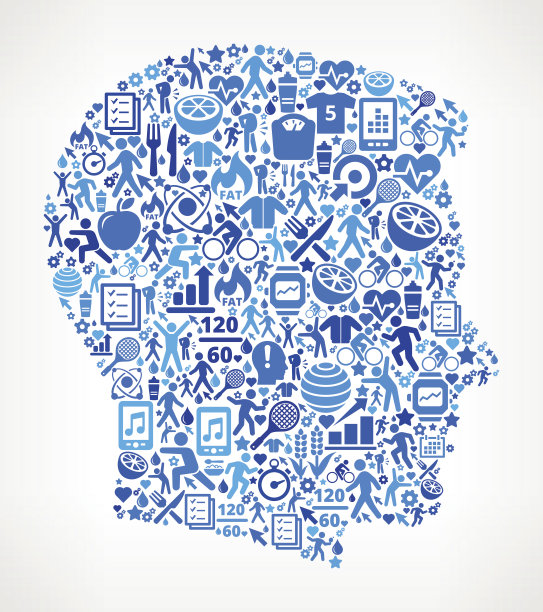 男人头部健康和饮食矢量按钮模式图片下载