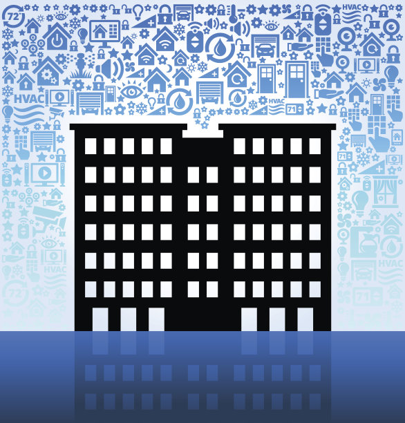 基于家庭自动化和安全矢量背景的构建图片下载