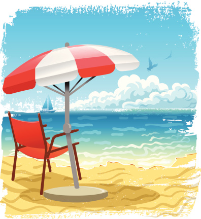 在海滩阳伞图片下载