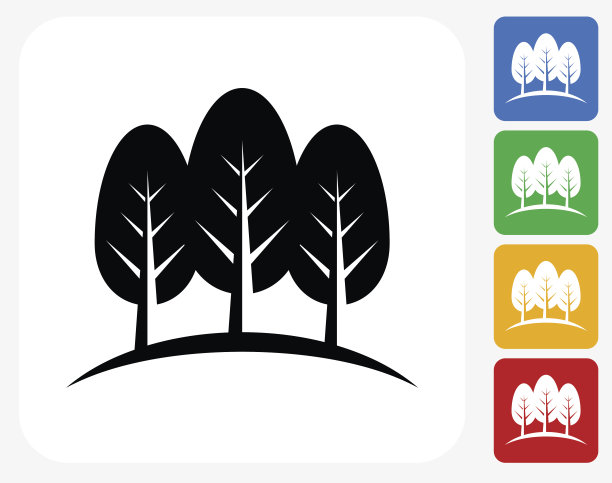 三棵树图标平面设计图片下载