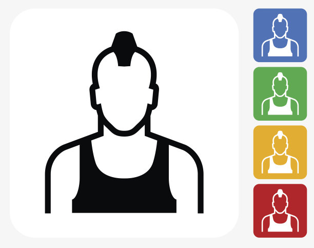 男性脸图标平面图形设计图片下载