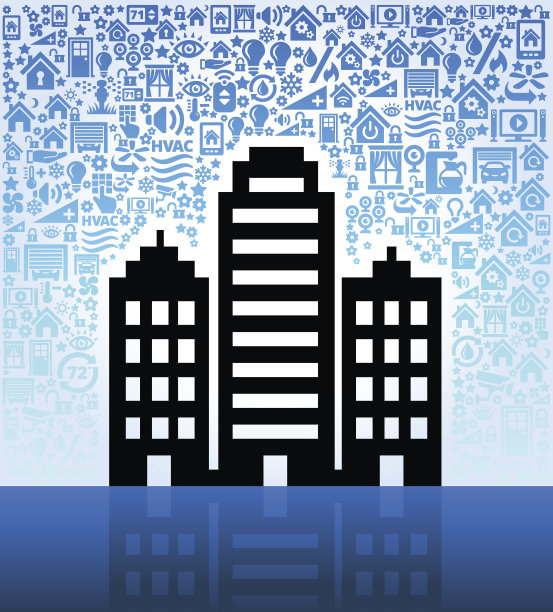 三楼家庭自动化与安全矢量背景图片下载