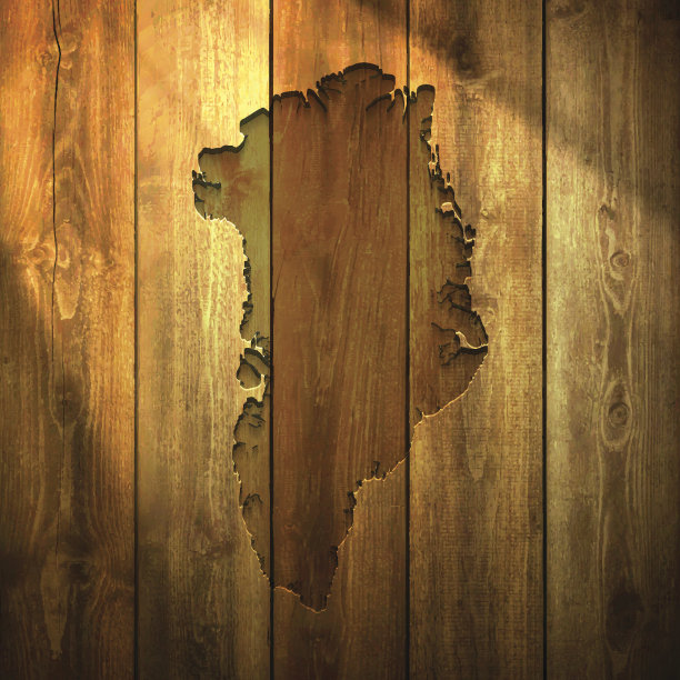 格陵兰地图上点燃的木制背景图片下载