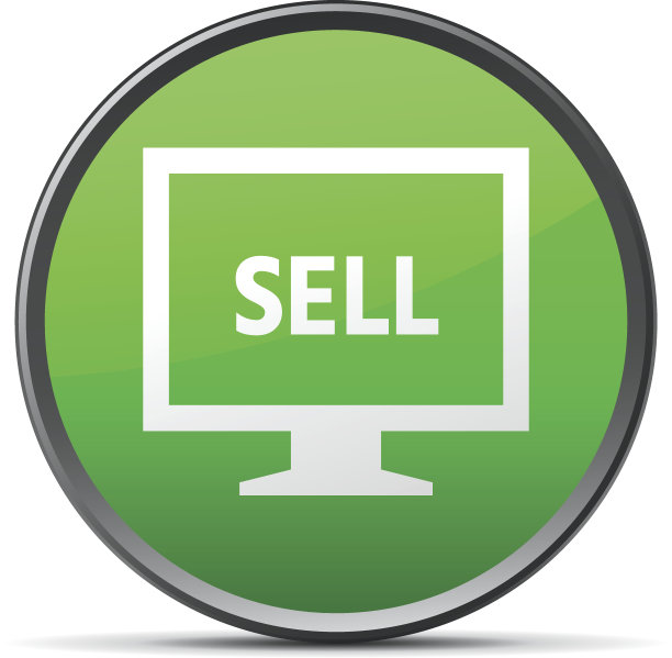 电脑显示器图标上的一个圆形按钮。——SlenderSeries图片下载