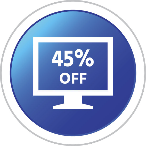 电脑显示器图标上的一个圆形按钮。——StickerSeries图片下载