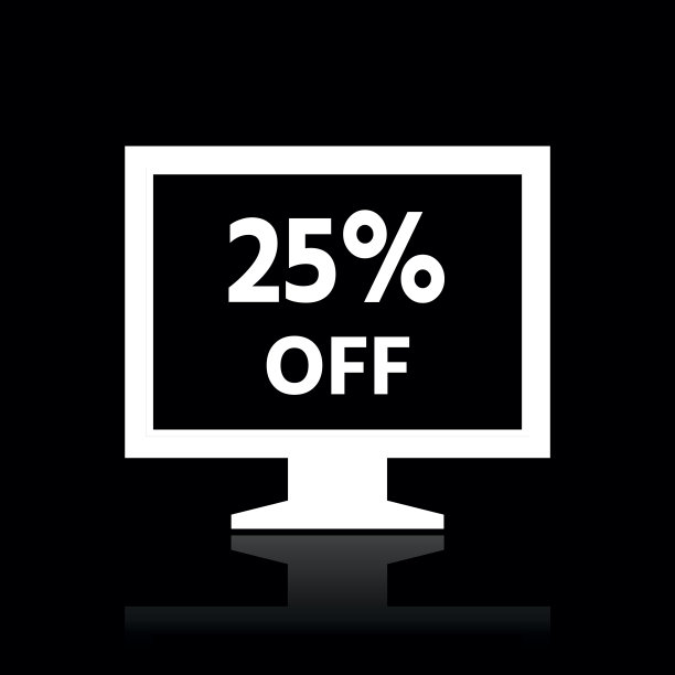 电脑显示器图标上的黑色背景。——WhiteSeries图片下载