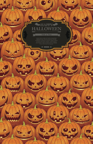 万圣节背景[杰克灯人群]图片下载