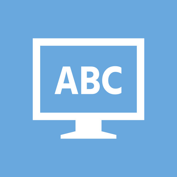 蓝色背景上的电脑显示器图标。——SmoothSeries图片下载