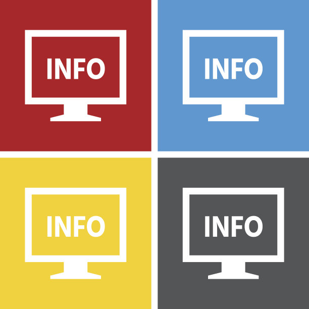 计算机显示器图标上的方形按钮。——SquareSeries图片下载