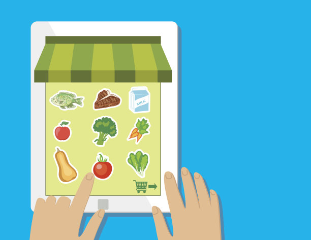 新鲜食品配送概念-网上杂货图片下载