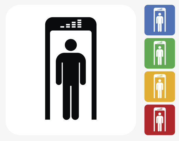 安全金属探测器图标平面图形设计图片下载