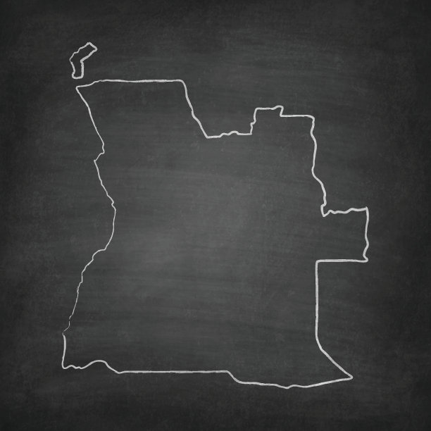 黑板上的安哥拉地图-黑板图片下载