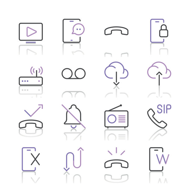 通讯图标设置3 |紫线系列图片下载